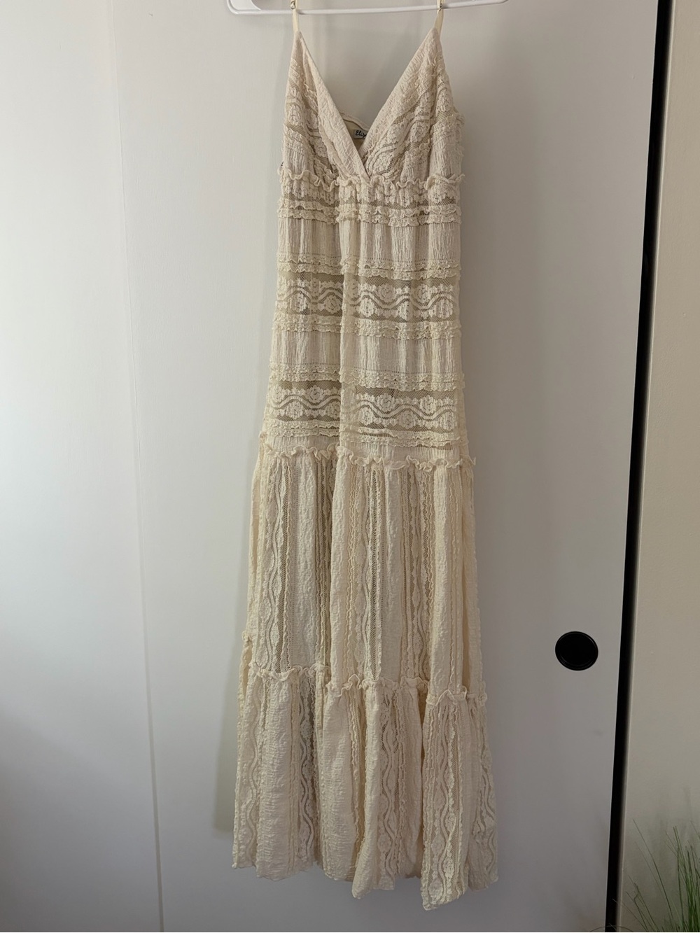 Bohemian Lace Maxi Dress in Cream - Brand: